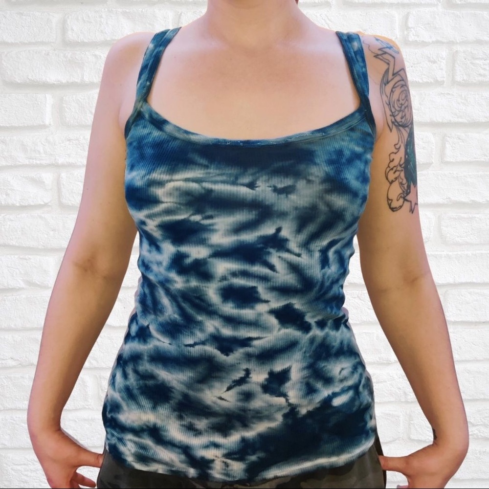 Medium Grey + White Tie Dye Tank